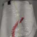 JIU HONG CHAO XL Baseball Mom Tote Bags For Women Canvas Utility Purse Handbag with Pockets Embroidery Baseball Prints Shoulder Bag Baseball Stuff Gifts for Baseball Mom (X-Large, White)