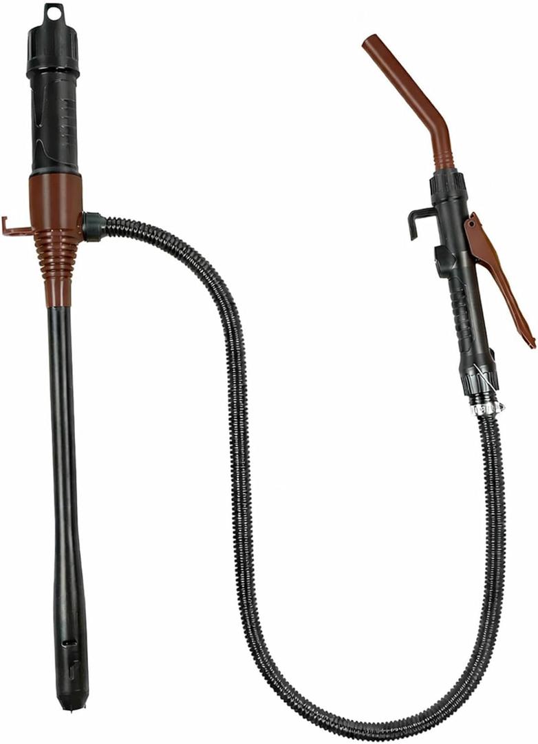 3GPM Portable Fluid Transfer Siphon Pump with Oil Pipeline(Orange Red)