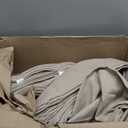 Dark Flax Pinch Pleated Viral Drapes 100 Inches Long 2 Panels Set for Living Room Dining Sliding Glass Door Luxury Pleat Linen Light Filtering Bedroom Curtain Ceiling Track System Taupe Burlywood