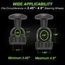 Tool Free Steering Wheel Knob, Suicide Knob for 3.45-4.9" Steering Wheel with Metal Bearing, Steering Wheel Knob Spinner for Cars, Trucks, Mowers, Boats, No Screws or Tools Needed (1Pack, Black)
