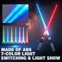 SANCO Light Up Sabers for Kids - 4 Pack 7 Colors Retractable Power Sword with FX Sound(Motion Sensitive), Glowing Toys for Halloween Cosplay Parties, Christmas Birthday Gifts for Boys & Girls