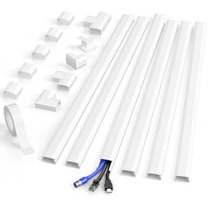 Delamu Cord Hider, Large Cord Covers for 2-3 Wires, Wire Covers for Cords Cable Hider, 94.5in Wire Hiders for TV on Wall, Easy Set up Cable Cover Management Kit, 6X L15.7 W1.0 H0.53in