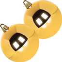 Extra Large Size Outdoor Christmas Ornaments, Oversized Huge Big Shatterproof Xmas Christmas Plastic Balls for Outside Lawn Yard Tree Hanging Decorations (12"/300mm, Gold, 2 Packs)