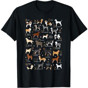 ABC Dog Breeds Identification AZ Types of Dogs Canine TShirt S