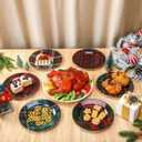 Christmas Plates Dinnerware Set 9 Inches Christmas Plaid Plates Holiday Plate Xmas Tableware Dessert Plate Christmas Party Supplies, 6 Assorted Designs(Classic Plaid)