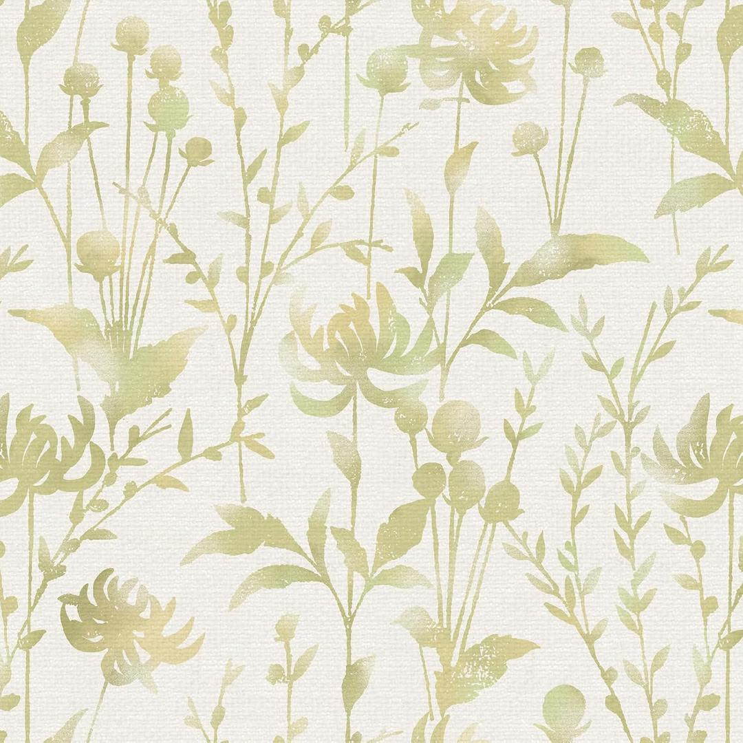 Vinjiasin Peel and Stick Wallpaper Vintage Yellow Floral Contact Paper Self Adhesive Removable Flower Leaf Wall Paper for Bathroom Bedroom Kitchen 16.1"x 118"