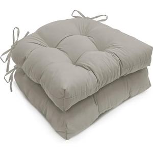 Waterproof Outdoor Chair Cushions U-Shaped, Grey
Thick Tufted Seat Cushions, Adjustable Ties for Garden Chairs, Patio Furniture, 19x19x4.5 Inches