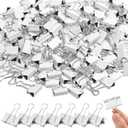 Jetec 100 Pack 0.6in/15mm White Metal Binder Clips Bulk Medium Reusable Fold Back Binder Clips Paper Clamps Spring Steel Sturdy for Home School Office Supplies