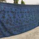 Indigo Blue Dye Cotton Kantha Throw Quilt Handmade Throw Blanket Bedspread Cotton Boho Hippie Quilt Bedspread Vintage Kantha Throw Handmade (Queen: -90" x 108" Inch (228 x 274 cm) Approx.)