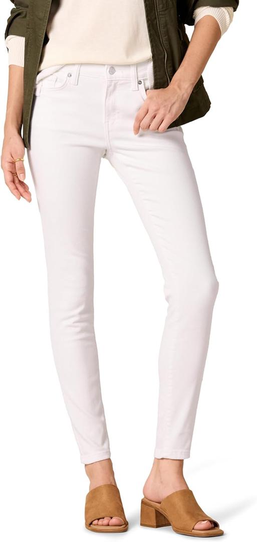 Amazon Essentials Women's Mid-Rise Stretchy Skinny Jeans - Discontinued Colors (8, White)