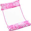 Sloosh Hammock Pool Floats Adults, 4-in-1 Multi-Purpose Inflatable Pool Floaties Soft PVC Water Hammock Lounge (Pink)