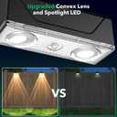 Solar Fence Lights Outdoor - 3 Color Modes(3000K/4000K/6000K), IP55 Waterproof Solar Lights, Fence Light Solar Powered for Outside, Backyard, Railing, Steps, Patio and Wall Lighting（8Pack）