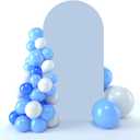 bricia Wedding Arch Backdrop Stand Cover, 7.2FT Double Sided Stretchy Arch Cover Fitted Wedding Birthday Party Banquet Decoration (Bluemist 86.4''Lx48''W)