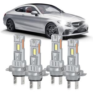 Lights Bulbs Fit For Mercedes-Benz C250 C300 C350 2010-2018 High Low Beam Light Bulbs Combo, 20000LM 800% Brightness Plug and Play, 6000K White, Pack of 4