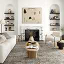 Loloi Layla Collection 5x7Ft Thick Area Rug, Soft, Durable, Vintage Inspired, Distressed, Low Pile, Non-Shedding, Easy Clean, Printed, Living Room Rug