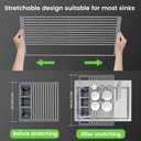 BBXTYLY Expandable Roll Up Dish Drying Rack Up to 22.8''with 2 Storage Baskets, Over The Sink Kitchen Rolling up Dish Drainer Drying Rack, Foldable, Rollable,for Kitchen Dishes(Expandable Width Size)