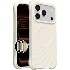 ORNARTO Vortuxe for iPhone 17 Pro Max Case 6.9" | 2X MIL-STD Protection | Camera Button Control | Compatible with MagSafe | Sleek Aesthetic Liquid Silicone Phone Cover | Cream