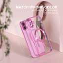 Misea Magnetic for iPhone 16 Case Compatible with MagSafe [Never Yellowing] [Military Grade Drop Protection] Full Camera Lens Protector Plating Soft Clear Phone Case for Women 6.1 inch, Hot Pink