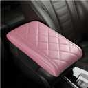 Car Center Console Pad, Anti-Scratch Memory Foam Vehicle Armrest Seat Storage Box Cover, Soft Comfortable Automotive Console Protection Cushion, Universal for SUV Sedan Truck (Pink)