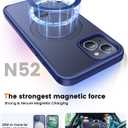 360 Rotatable Magnetic Stand for iPhone 15 Case Compatible with Mag-Safe 16FT Military Drop Protection, Anti-Scratch/Fingerprint Shockproof iPhone 15 Phone Case(Matte-Blue)