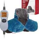 Ambershine 19''x24'' Weighted Neck & Shoulder Heating Pad, 2.5lbs with 12 Temperature Settings& 4 Auto-Off Timers, Pain Relief for Neck/Shoulder/Back, Christmas Gifts for Women Men Mom Dad (Gray&Blue)