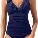 Yonique Swimsuit XL Navy 2 Psc