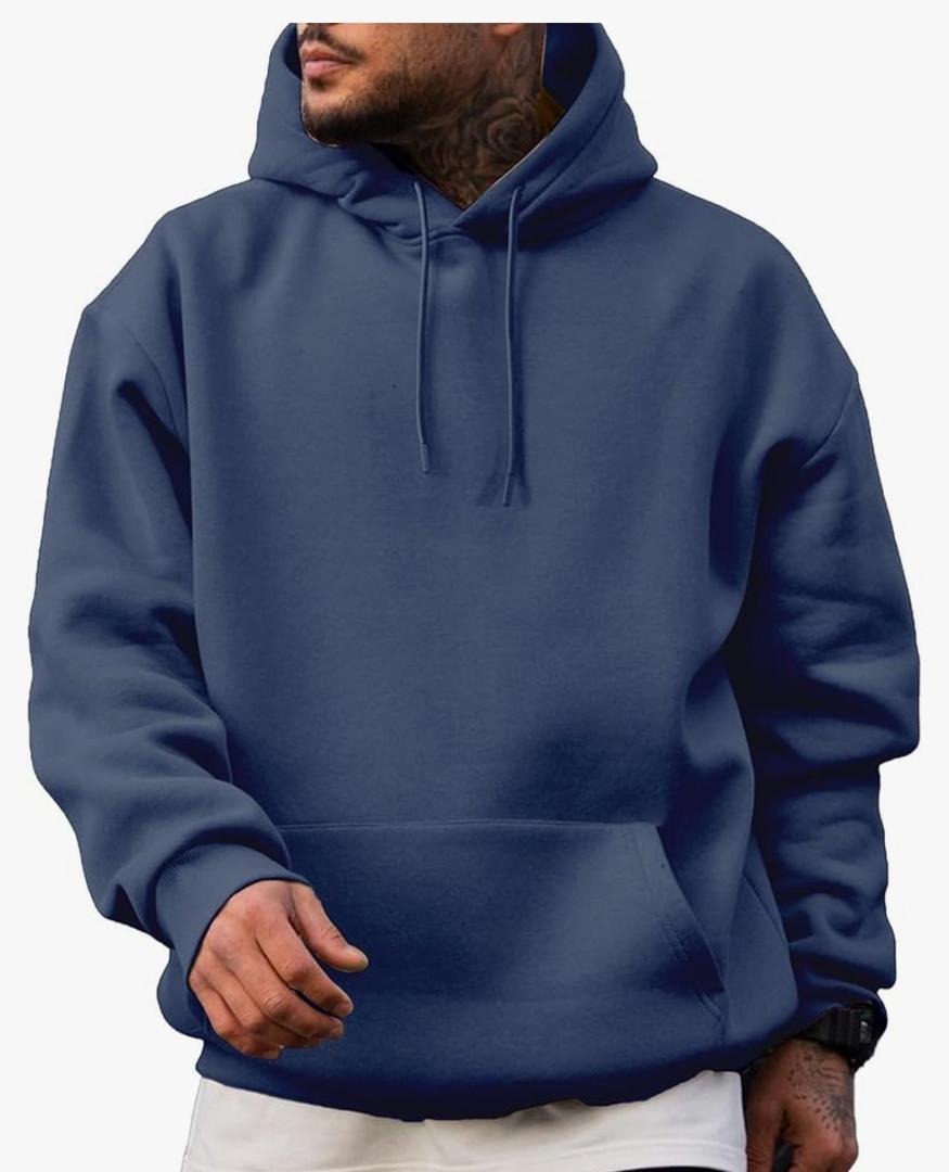 JMIERR Mens Casual Cotton Hooded Collar Drawstring Hoodies Pullover Sweatshirts Casual Long Sleeve Shirts, M