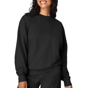 Hanes Womens Originals Fleece Sweatshirt, Midweight For Placed Flowers, Black, Small US