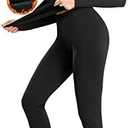 SIMIYA Thermal Underwear Set for Women Long Johns with Fleece Lined Long Sleeves Base Layer Set Top Bottom Size Large