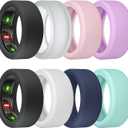 Ring Cover for Oura Ring Gen 4/ Gen 3, Anti-Scratch Elastic Silicone Oura Ring Case Protector for Men Women Working Out Gym (S (6/7/8/9/10), 8Pack-2 Black/Blue/Clear/White/Teal/Purple/Pink)