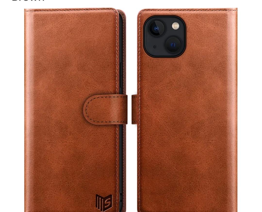 SUANPOT for iPhone 14 Plus Wallet case 6.7" with RFID Blocking Credit Card Holder,Flip Book PU Leather Protective Cover Women Men for Apple 14 Plus Phone case Light Brown