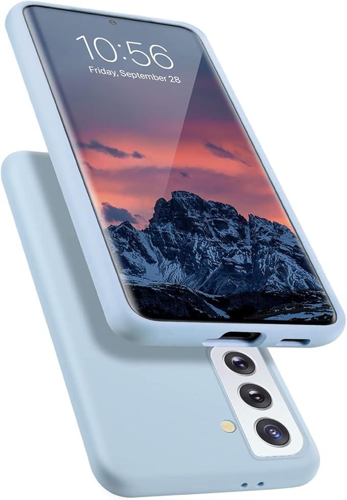 E Segoi Designed for Galaxy S21+ Plus Case, Liquid Silicone Gel Rubber Shockproof Case Soft Microfiber Cloth Lining Cushion Compatible with Galaxy S21 Plus 5G [6.7 inch] - Light Blue