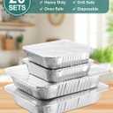 NEEBAKE 20 Set Disposable Aluminum Pans with Lids Assorted Sizes - 10 Large 10.25x12 Foil Pans Half Size & 10 Small 8x8 Tin Foil Baking Pans, Tin Trays Containers for Meal Prep, Food Cooking, Roasting