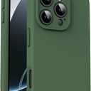 Supdeal Liquid Silicone Case for iPhone 16 Pro - [Camera All-Round Protection] [Soft Microfiber Lining Anti-Scratch] 4 Layer Full Covered Shockproof Gel Rubber Phone Case Cover, 6.3", Green