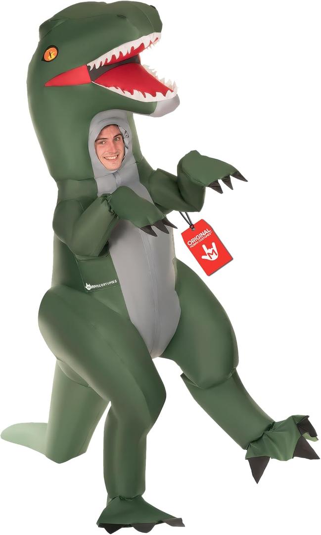Morph Blow Up Velociraptor Costume, Inflatable Dinosaur Costume Adult, Blow Up Dinosaur Costume Adult (One Size)