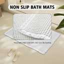 Waffle Bath Mat Rug, 18" x 25" Super Absorbent Non Slip Bath Mats for Bathroom Floor, Ultra Soft Bathmat Machine Washable Bathroom Rugs with Tassels, Brown