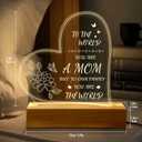Mothers Day Gifts for Mom from Daughter Son Gifts for Mom Birthday Engraved Night Lights Acrylic USB Low Power Night Lamps Mom Thanksgiving Gifts for Mom Wife Women Night Light (Heart - Mom, You are the world)