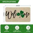 Artoid Mode Shamrock Welcome Doormat, Seasonal Holiday St. Patrick's Day Low-Profile Yard Floor Switch Mat for Indoor Outdoor 17 x 29 Inch