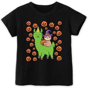 Halloween Shirts for Kids Toddler Boys Girls Pumpkin Shirts Ghost T-Shirts Clothes Short Sleeve Cotton Tee 2-8T (Black)
