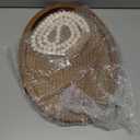 16" Oval Decorative Wood Tray with 58" Bead Garland, Farmhouse Coffee Table Centerpiece for Living Room, Kitchen Island & Entryway Console Dcor, Rustic Brown Tray for Styling & Light Organization