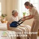 Transfer Sling, Upgraded with Metal Buckle, 6 Reinforced Straps with Hand Grips, Lift & Standing Aid for Caregivers, Elderly & Disabled, Transfer Belt for Home Use (Blue, Large)