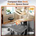 Huuger Folding Desk for Small Spaces, 31.5 Inch Foldable Computer Table, for Home Office, Study, Bedroom, Dorm, Space Saving, Small Writing Work Office Computer Desk, Easy to Fold, Oak, 18.9"d X 31.5"w