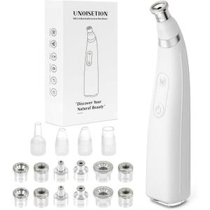 UNOISETION Diamond Microdermabrasion Machine, Portable Blackhead Remover Pore Vacuum, Dermabrasion Facial Machine for Exfoliation & Blackhead Removal (White)