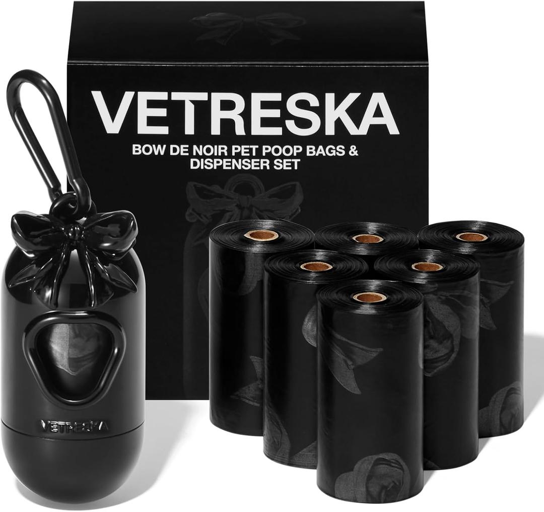 VETRESKA Dog Poop Bags with Dispenser, Leak Proof and Extra Thick Pet Waste Bags for Dog Walking and Cat Litter, Rose & Honey Scented, 105 Count