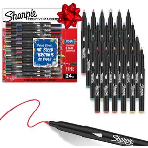 Sharpie Creative Markers Variety Pack, Water-Based Acrylic Paint Markers, Fine Tip, Assorted, 24 Count