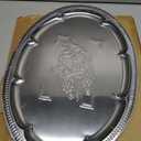 6-Pack Large Silver Serving Trays (16" x 12") Oval Floral Engraved Serving Platters for Parties, Weddings, Birthdays, Festive Occasions Mirror Trays for Appetizers, Charcuterie, Cookies, Desserts