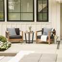 LVTXIII Outdoor Throw Pillows 20x20 Patio Waterproof Square Pillows with Piping Fade Resistant Accent Pillow for Spring Summer Garden Decoration, Set of 2, Strip Grey