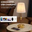 MEIXISUE Portables Cordless LED Table Lamp with Dimmer,Outdoor Gold Desk Lamp10000mAh Wireless Rechargeable Battery Nightstand Lamp for Bedroom Bedside Home Camping Balcony Bar RV,Decor