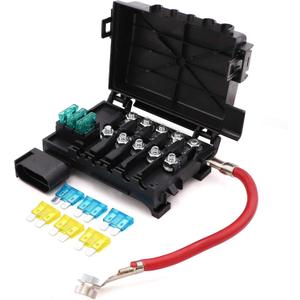 Battery Fuse Box Block Terminal 1J0937550 with 9pcs fuses Compatible with 99-04 VW Beetle Jetta Bora Golf MK4