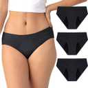 Neione Period Underwear for Women Mid Rise Menstrual Panties Modal Hipster Briefs Soft Stretch, L